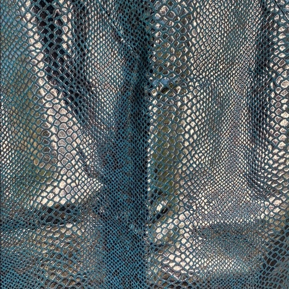 Emma Black Leather Embossed Asymmetrical Skirt - Picture 5 of 9